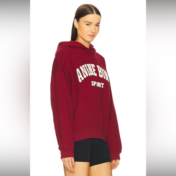 NWT Anine Bing Alec Sport Maroon Hoodie - Small - Picture 2 of 8